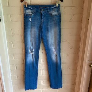 Mavi size 30 blue distressed boho boyfriend jeans denim casual basic